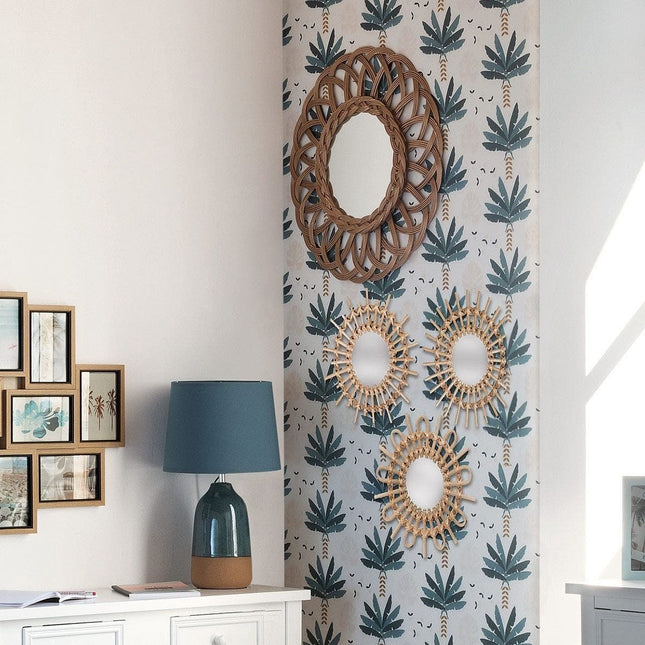 Set de 3 Miroirs en Rotin - Ø 28 cm - Naturel
