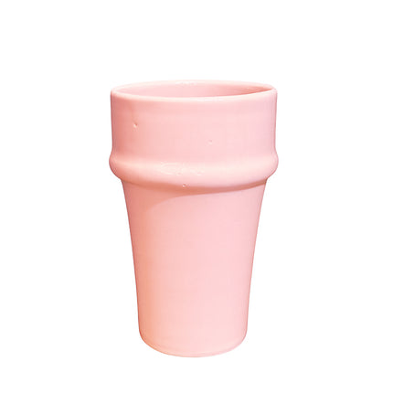 Tasse en céramique rose – Faite à la main | Ø8 cm x H12 cm