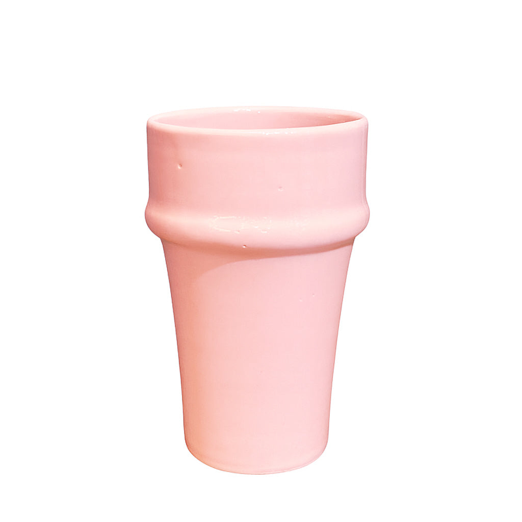 Tasse en céramique rose – Faite à la main | Ø8 cm x H12 cm