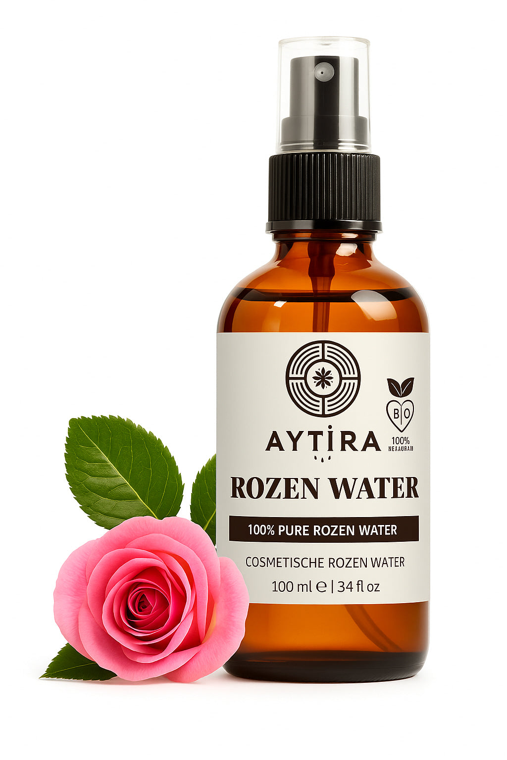 Aytira rozenwater spray 100 ml – alcoholvrije gezichtstoner, Rosa damascena