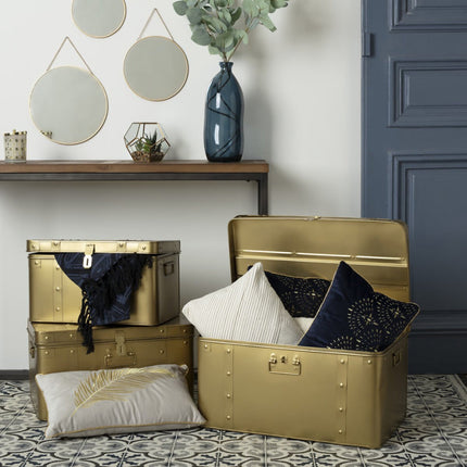 Lot de 3 miroirs ronds dorés - Métal - Or