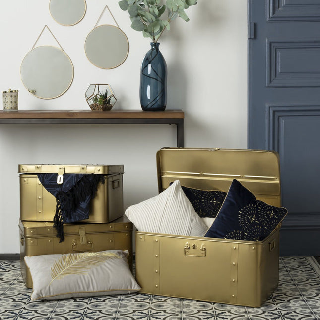 Lot de 3 miroirs ronds dorés - Métal - Or