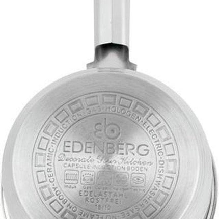 Edënbërg Casserole en acier inoxydable avec couvercle en verre Ø12 cm - 0.6 L - 5 couches