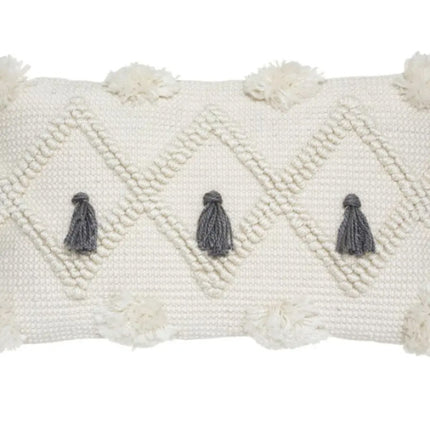 Coussin décoratif ivoire & gris - Recyclé