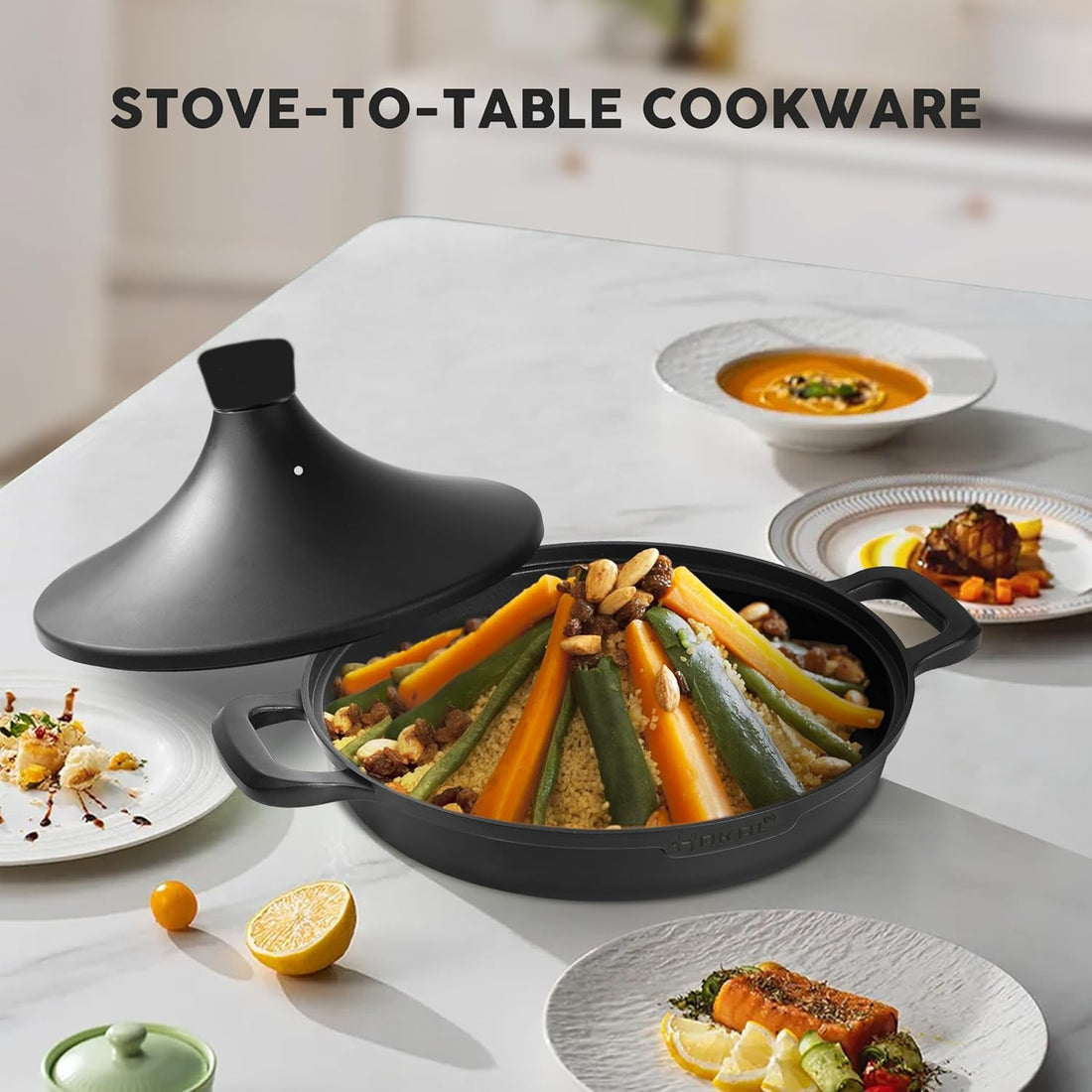 Saffron tajine pan met antiaanbaklaag – ook voor inductie en de oven – foto 9