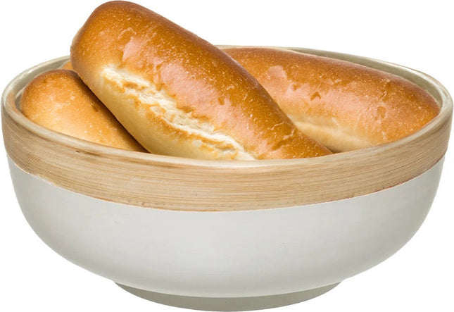 Plat/saladier - noir - bambou - 20 x 8 cm