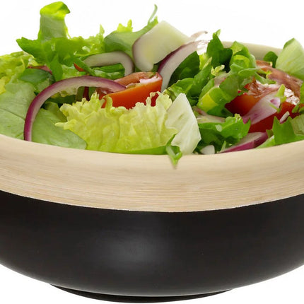 Plat/saladier - noir - bambou - 20 x 8 cm