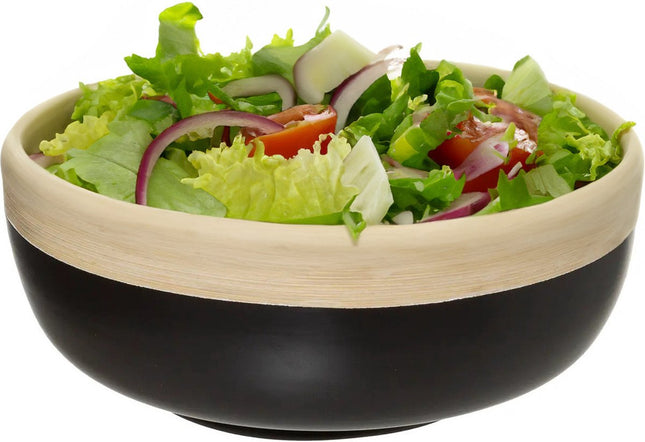 Plat/saladier - noir - bambou - 20 x 8 cm
