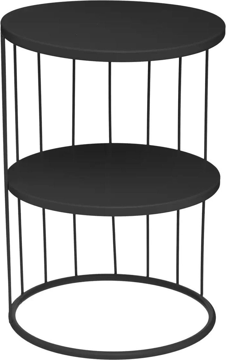 Atmosphera bijzettafel Kobu – ronde salontafel van metaal, zwart of goud – foto 2