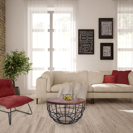 Table basse ronde | ø 55 cm | Industrielle - Métal - Noir/Marron foncé