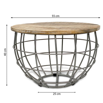 Table basse Ronde | ø 55 cm | Industrielle - Métal