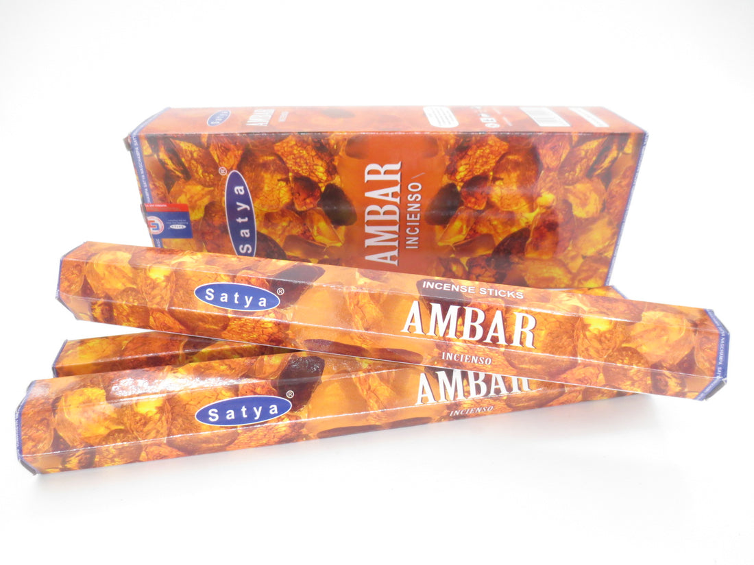 SATYA Amber Räucherstäbchen HEXA-PACK