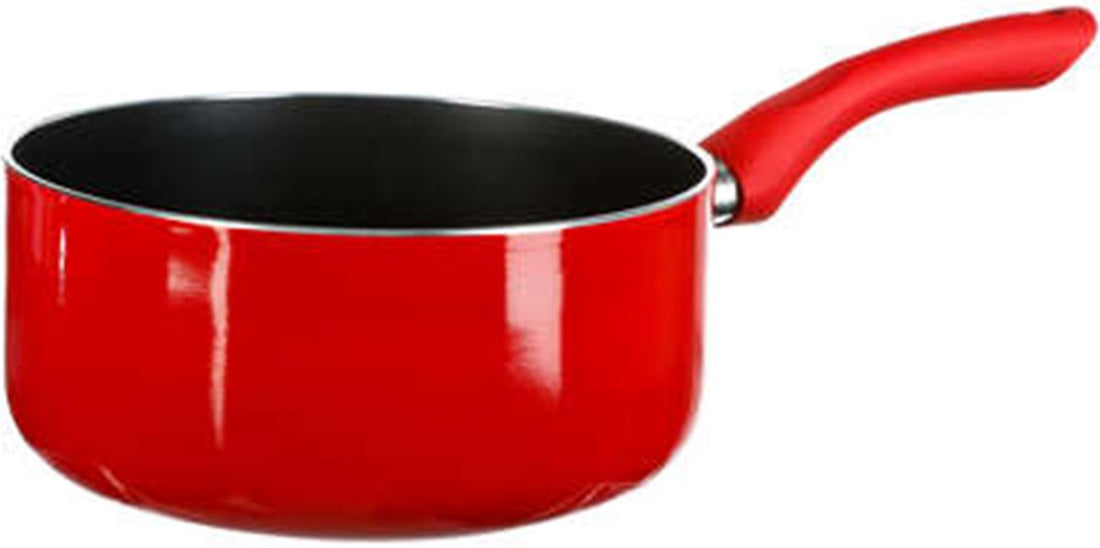 5Five steelpan aluminium 2 liter – sauspan voor inductie, Ø 20 cm, rood/zwart