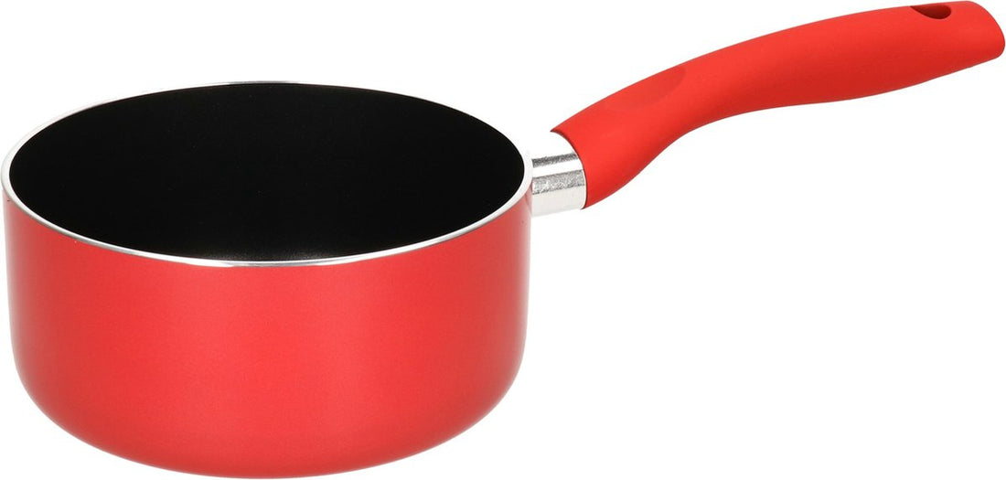 5Five - Stielkasserolle / Stieltopf - Induktion - Aluminium - rot / schwarz - D16 cm