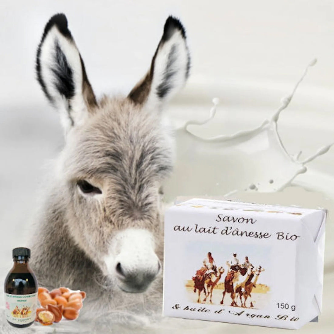 Zeep met ezelinnenmelk en biologische arganolie