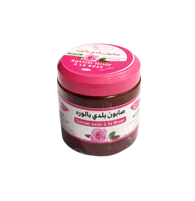 Black Soap with Rose – Moroccan Black Beldi Soap – 100% Natural