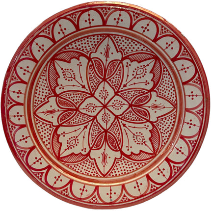 Plat en poterie marocaine bordeaux clair Ø35