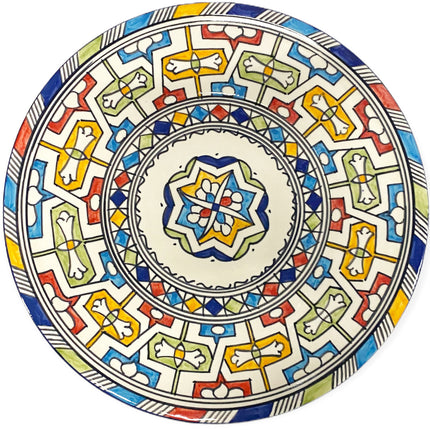 Plat marocain en céramique peint à la main 35 cm