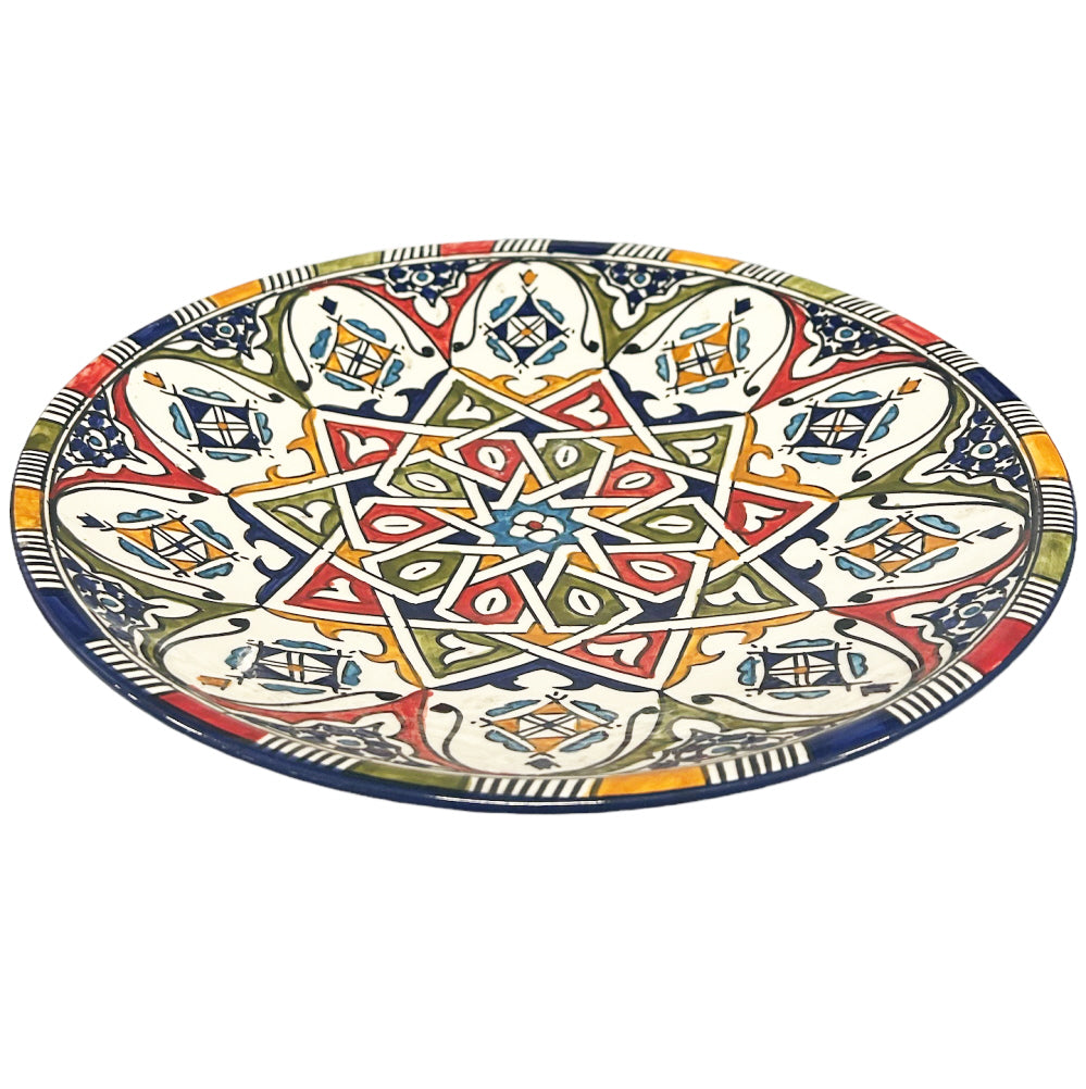 Handmade-Marokkaanse keramiesche schaal 35 cm