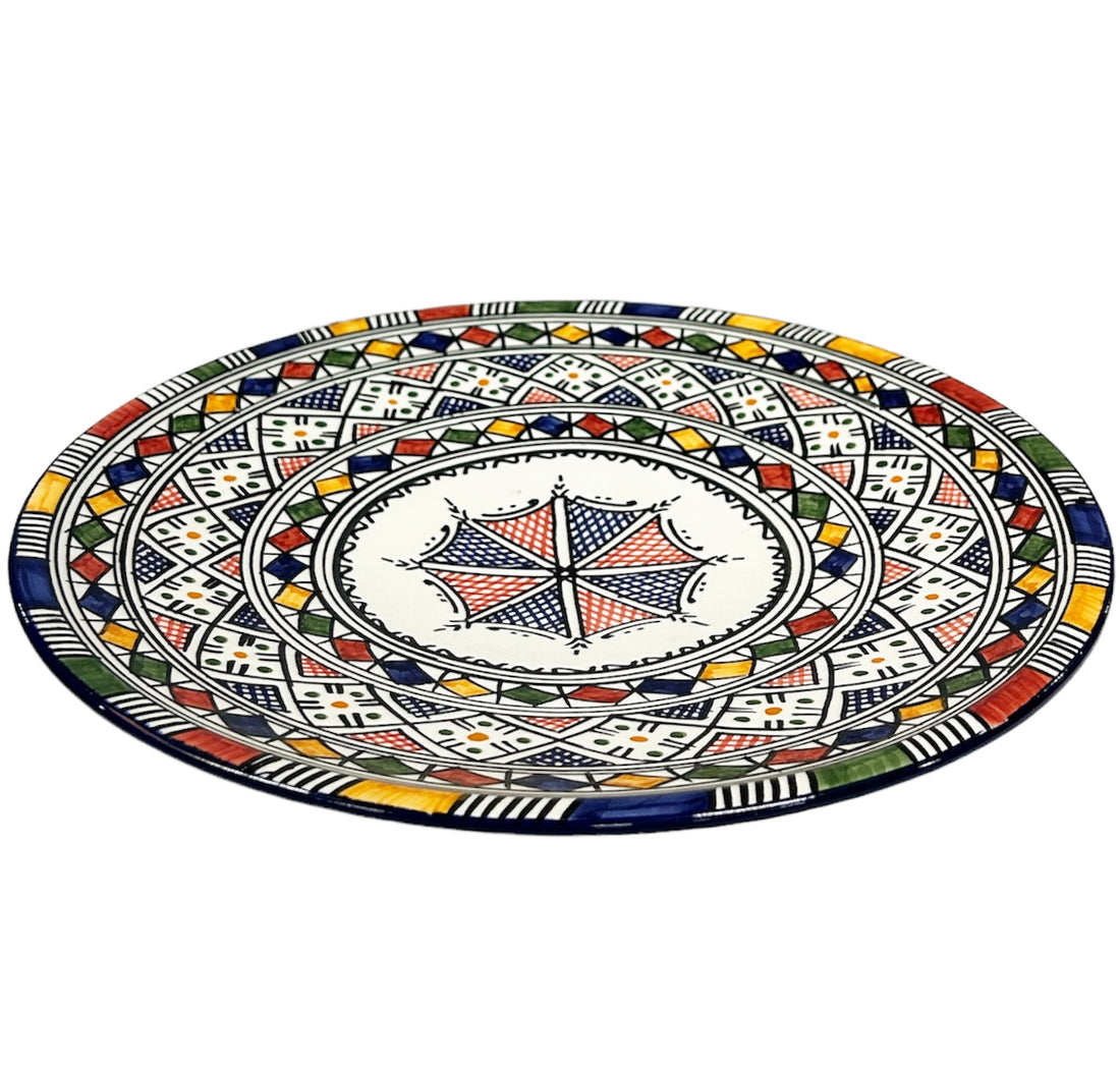 Moroccan Fes Pottery Bowl – Multicolor – 35 cm