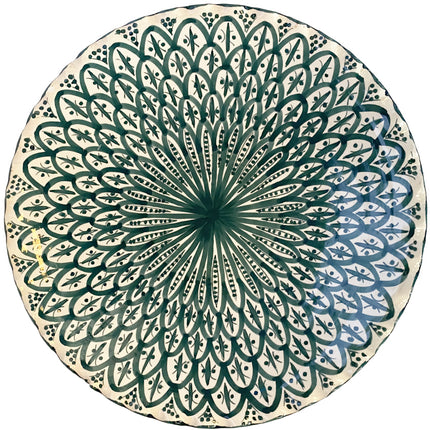 Plat marocain côtelé vert ø35 cm
