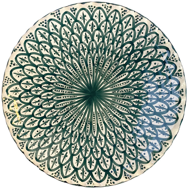 Plat marocain côtelé vert ø35 cm