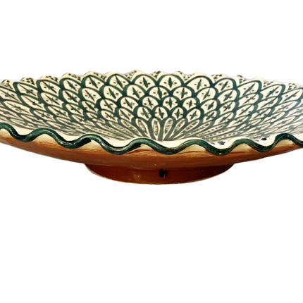 Plat marocain côtelé vert ø35 cm