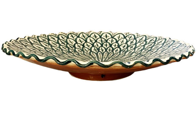 Plat marocain côtelé vert ø35 cm
