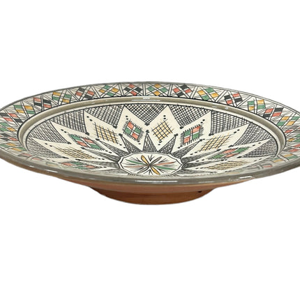 Plat marocain en faïence fait à la main gris Ø35