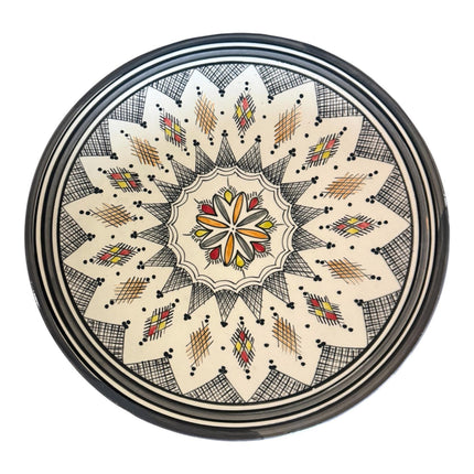 Plat marocain en faïence fait à la main gris Ø35