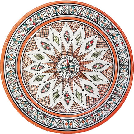 Plat en céramique marocain orange Ø 35