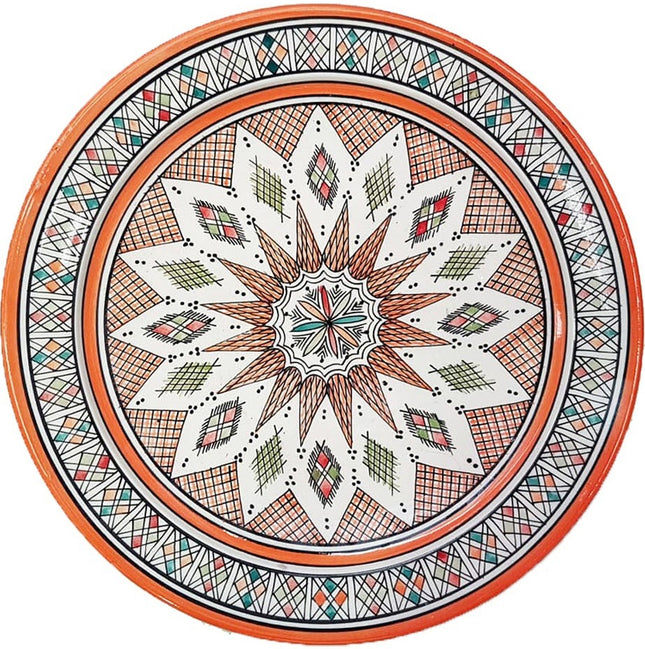 Plat en céramique marocain orange Ø 35