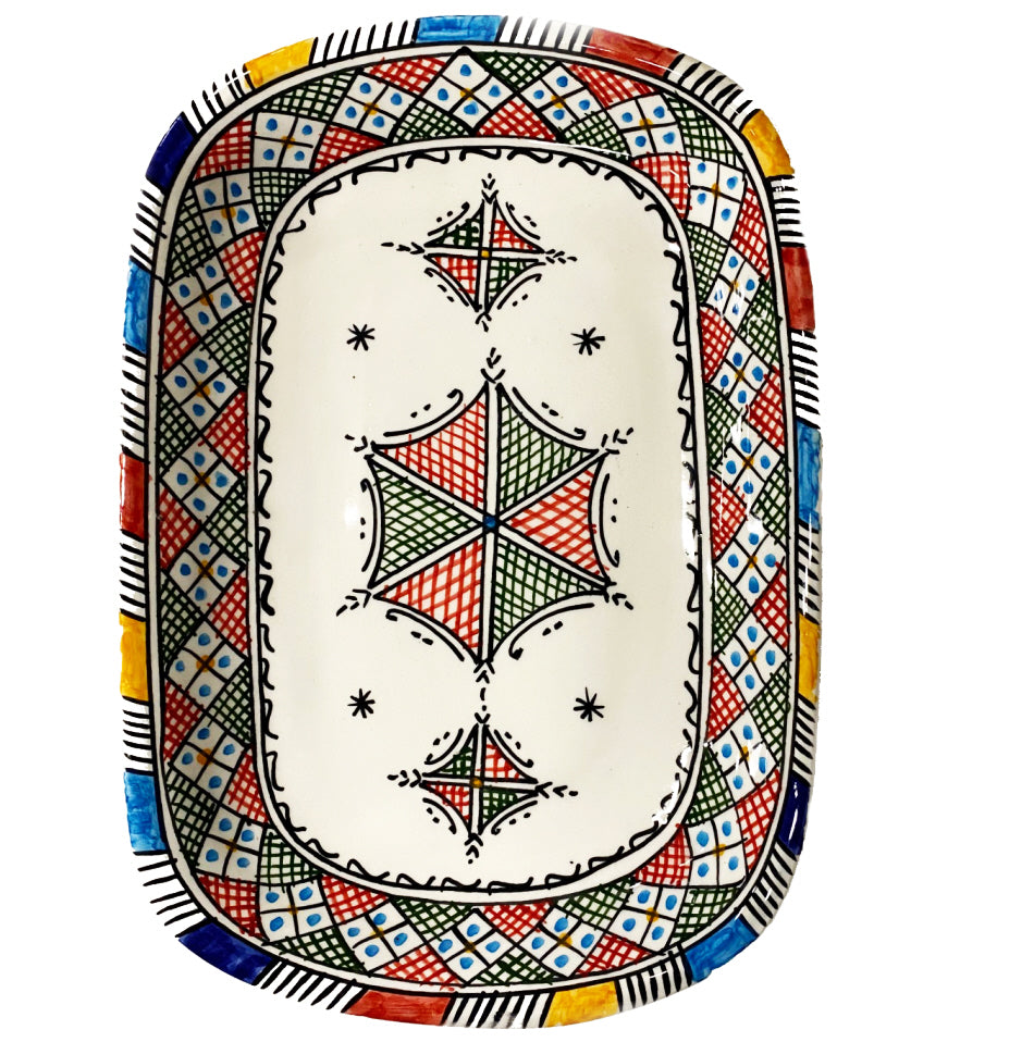 Fes square earthenware bowl