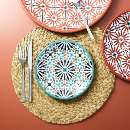Plat plateau de service en mélamine à motifs