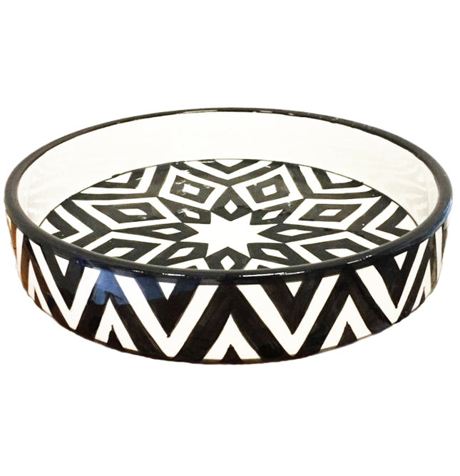 Plat rond en faïence marocaine 26 cm