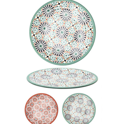 Plat plateau de service en mélamine à motifs