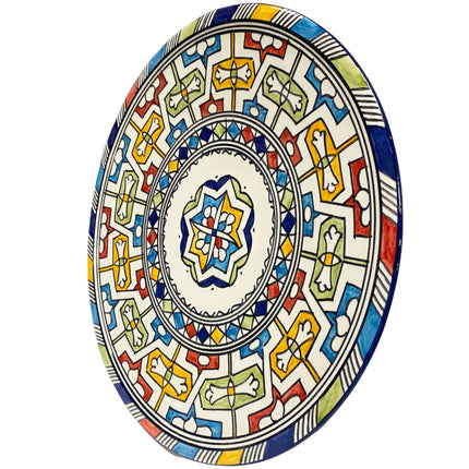 Plat marocain en céramique peint à la main 35 cm