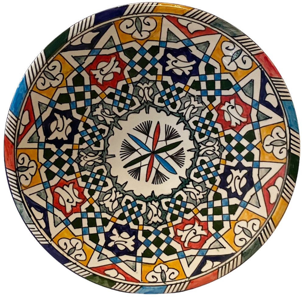 Handbemalte Keramikschale 35 cm