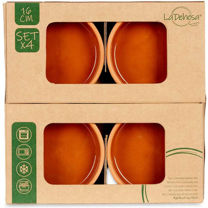 Set de 4 ramequins à tapas/crème brûlée terre cuite/marron 16cm