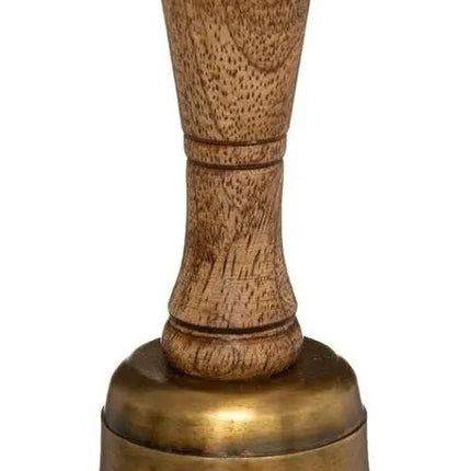 Sonnette de table - sonnette d'école - sonnette - mangue - marron 17cm