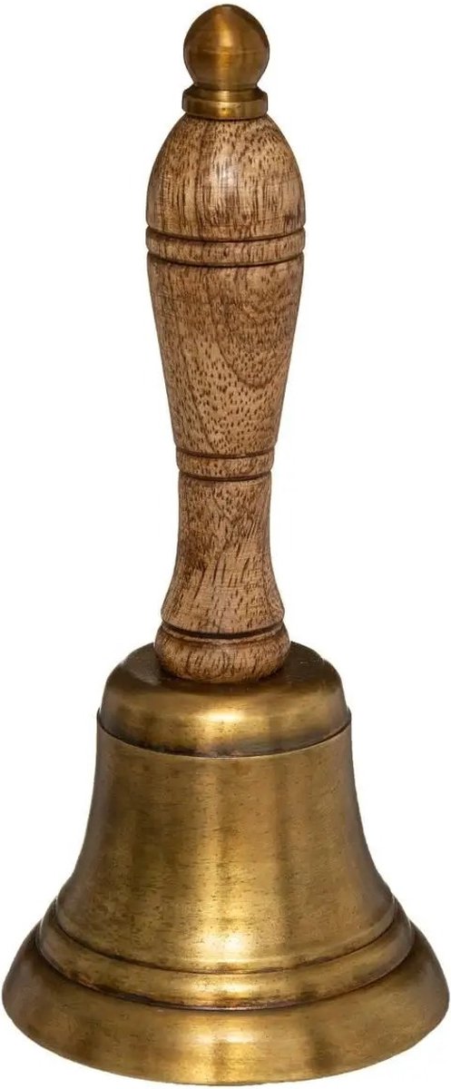 Sonnette de table - sonnette d'école - sonnette - mangue - marron 17cm