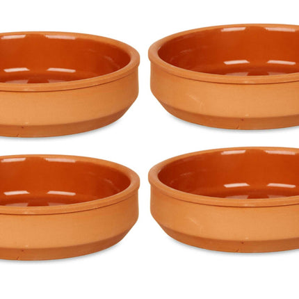Set de 4 ramequins à tapas/crème brûlée terre cuite/marron 16cm