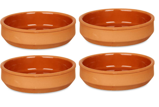 Set de 4 ramequins à tapas/crème brûlée terre cuite/marron 16cm