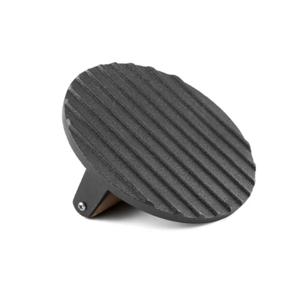 Gusseiserne Burgerpresse XL – Schwere Grill- und BBQ-Presse für Burger, Smashburger und Fleisch – 17,5 cm – Mit Holzgriff – Fleischpresse – Presse für gegrilltes Gemüse – Rund