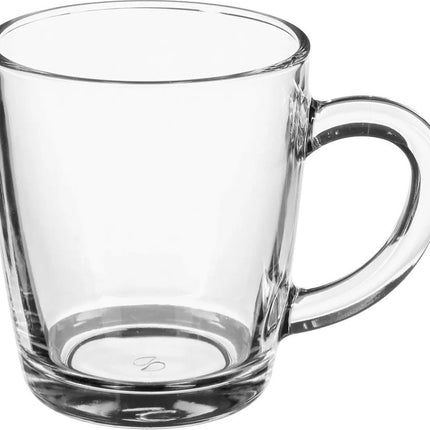 Verres à café/thé avec anse - lot de 6 - verre transparent - 340 ml