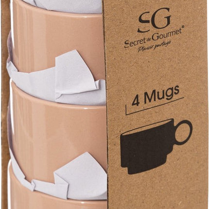 Secret de gourmet Rétro - 4 Tasses - Gobelets - 10CL - Tasse à café - Nude