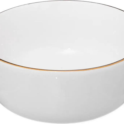 Bols à soupe/ramequins de service - 6x - Corona - céramique - D15 x H6.6 cm - blanc/or