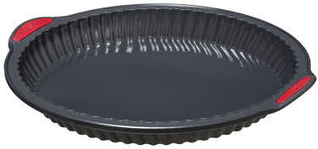 Moule à tarte/ustensile de cuisson Backery - revêtement antiadhésif - noir - 26 x 3.6 cm