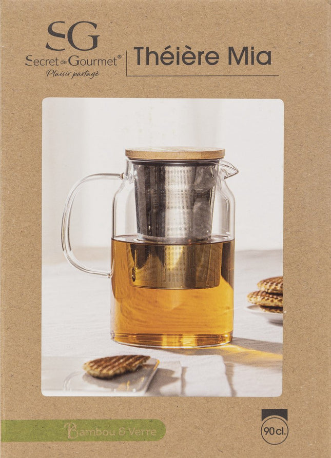 Secret de Gourmet Théière - verre/bambou - 900 ml