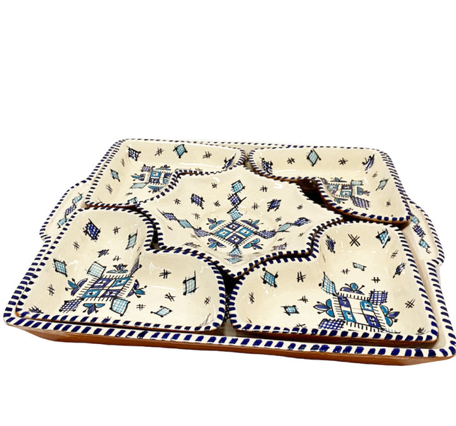 Service marocain de 6 coupelles à dip carrées